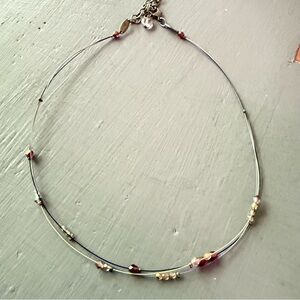 Sabika Crystal Floating Beaded Necklace Summer 2014